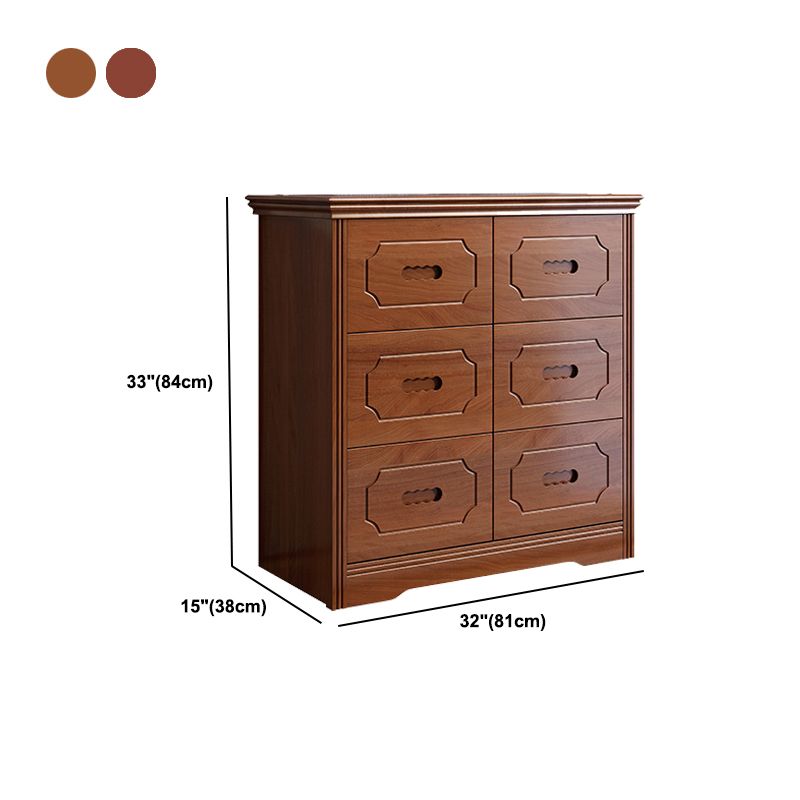 Horizontal Rubber Wood Double Dresser Modern Bedroom Storage Chest with 6 / 9 Drawers