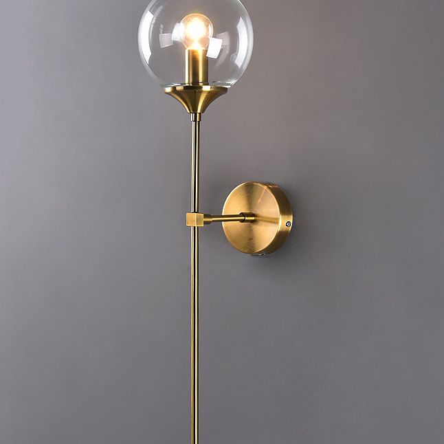 Retro -Nachtwandlampe Langarm Dekorative Glasball Innenwandbeleuchtung