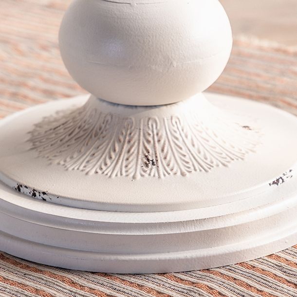 French Country Distressed Cocktail Table Wooden Pedestal Coffee Table for Living Room