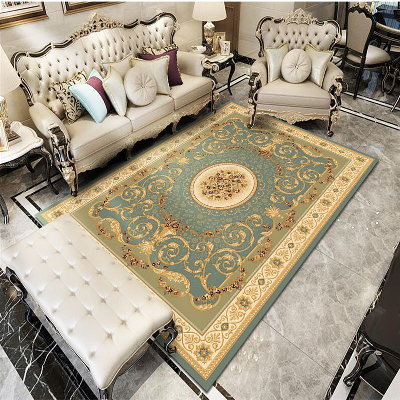 Traditional Area Rug Classical Tribal Print Carpet Polyester Indoor Rug with Non-Slip Backing