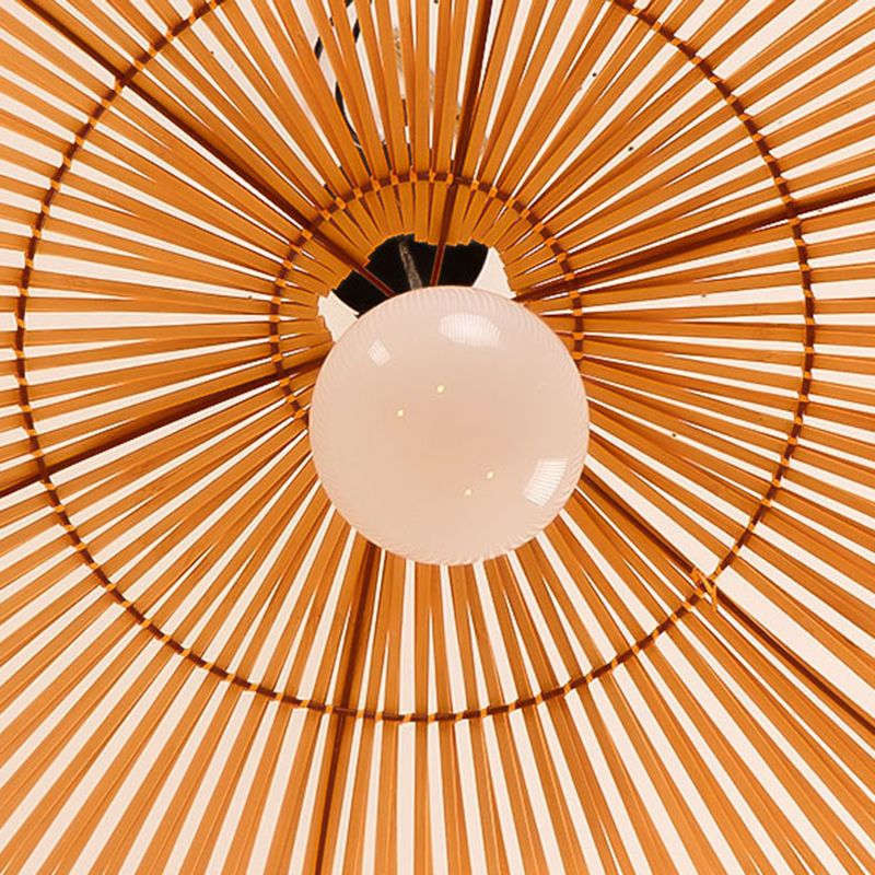 1 Light Hanging Lights Modern Style Bamboo Hanging Lighting for Living Room