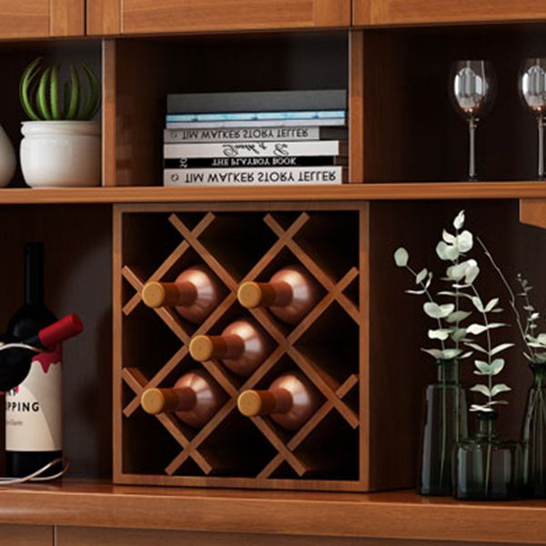 Modern Rubberwood Dining Hutch Glass Doors Hutch Buffet with Drawers for Living Room