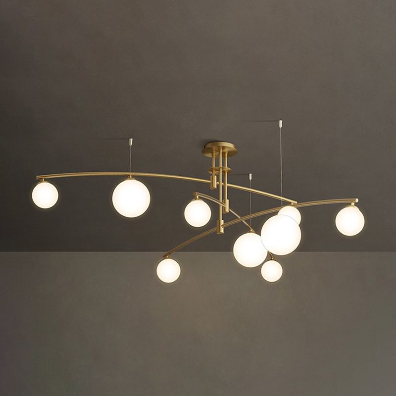 Postmoderne 3 -Tier -Kronleuchter -Leuchten Metall- und Glashängekronleuchter für Cafe