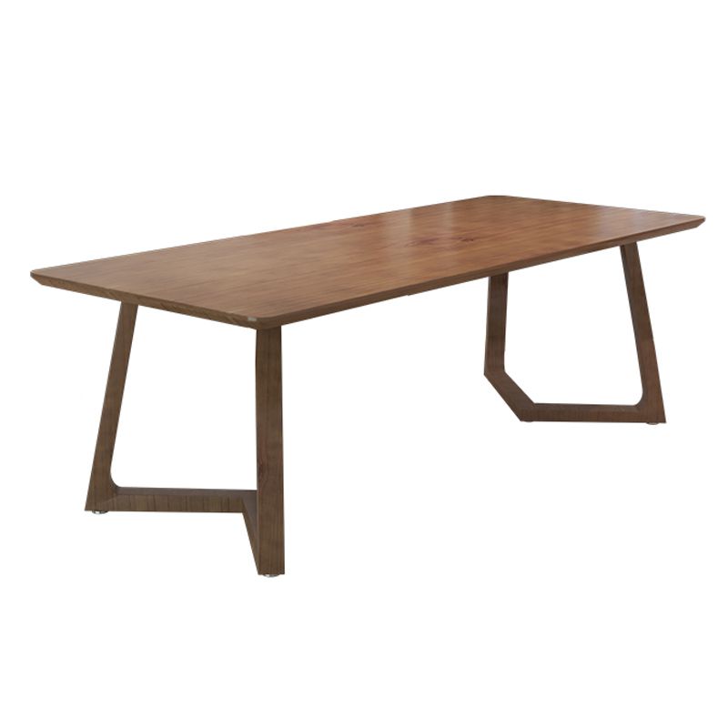Modern Style Home Office Desk Rectangle Brown Solid Wood Writing Desk