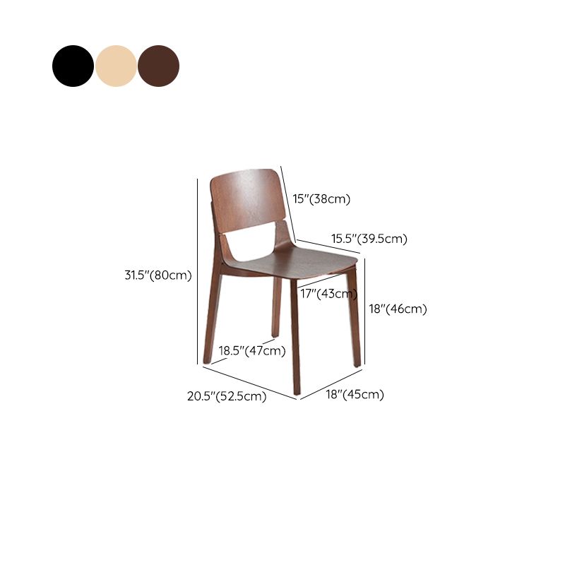 Solid Wood Side Chair Industrial Open Back Dining Chair for Home
