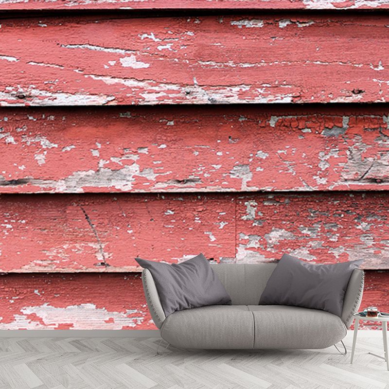 Wood Texture Mural Industrial Style Wallpaper Mildew Resistant Wall Covering