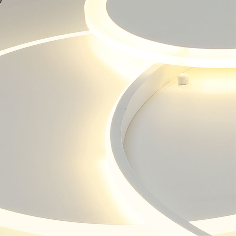 Plafonnier circulaire en fer forgé à montage encastré à LED de simplicité moderne avec abat-jour en acrylique