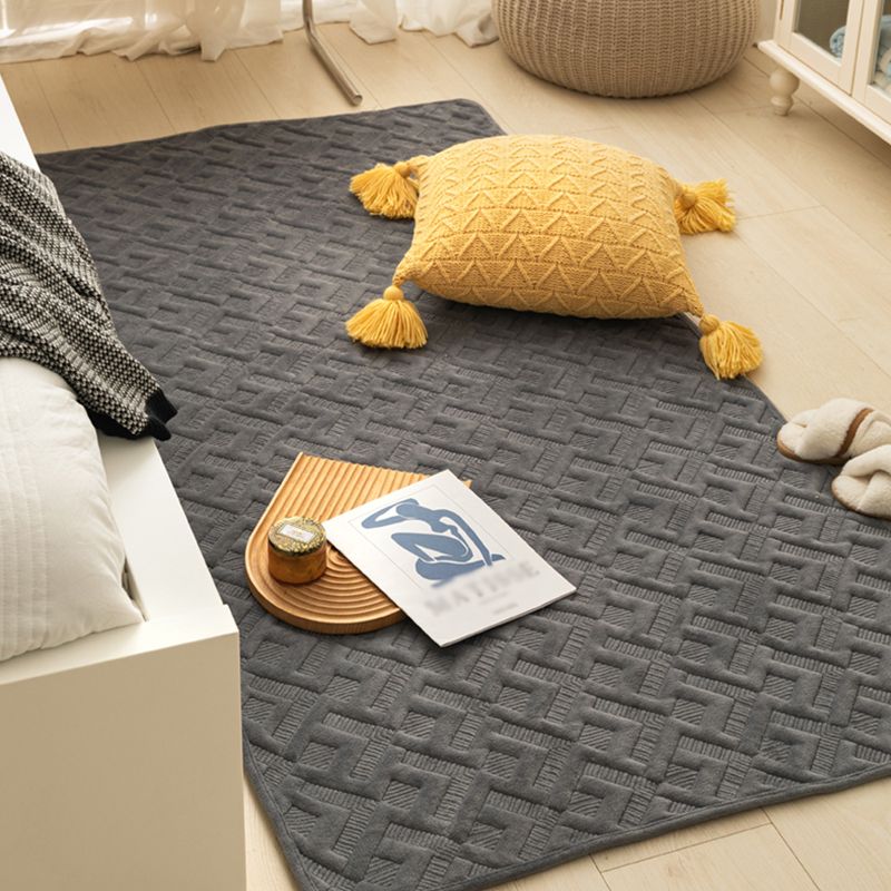 Tapis rose de couleur un tapis en polyester moderne tapis de support sans glissement pour décoration intérieure