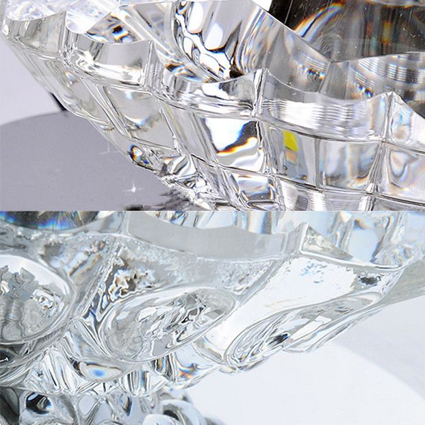 Plafonnier encastré ultra fin en cristal moderne pour salon