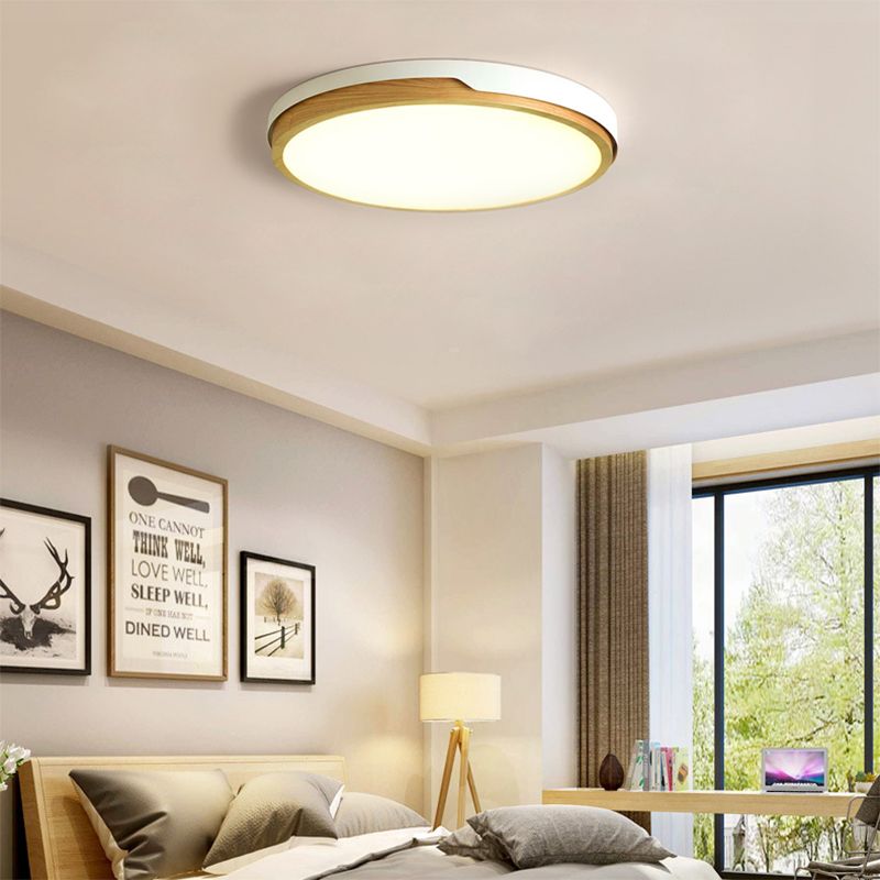Blue/White Bedroom Flush Mount Light, Nordic Style Acrylic 1 Head Ceiling Lights Flush Mount
