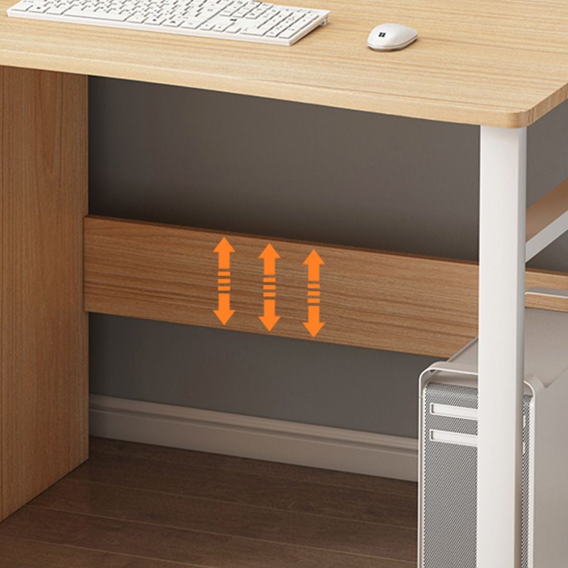 Modern Computer Desk with 1 Shelf and 3 Drawers and Keyboard Tray
