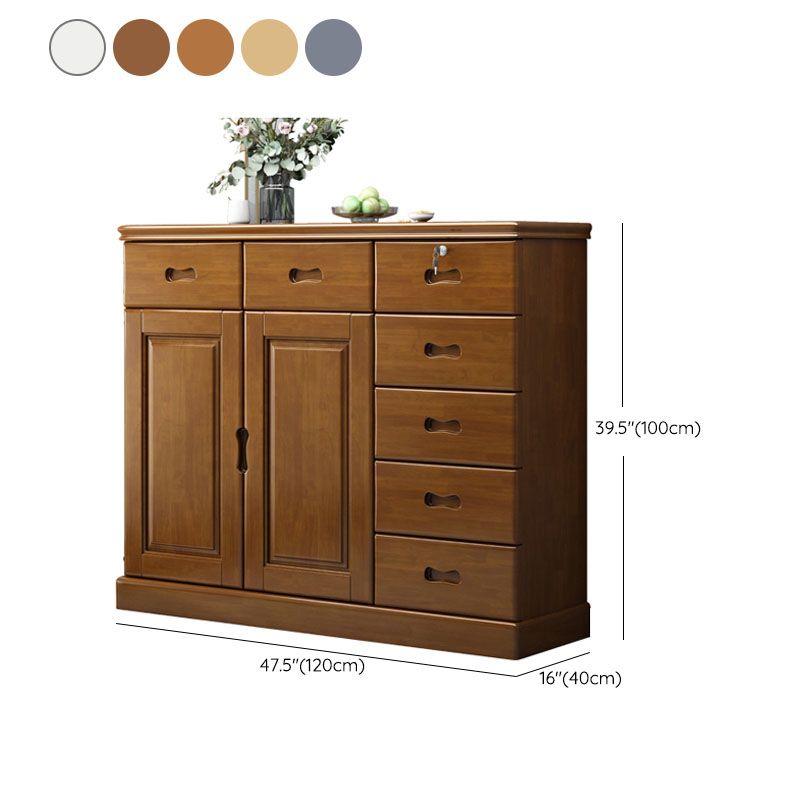 Solid Wood 1/2 - Door Accent Cabinet Mid Century 15.7" D Storage Cabinet with Drawers
