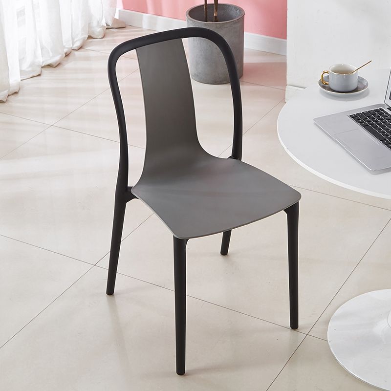 Modern Dining Room Armless Plastic Slat Back Stacking Dining Chair