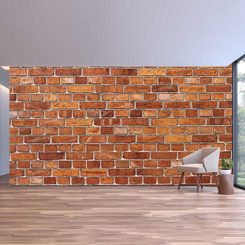 Brick Wall Background Stain Resistant Wall Murals for Restaurant, Personalized