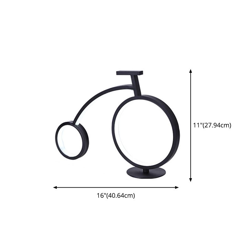 Novelty Bike Shaped Nightstand Lamp Minimalist Metal Bedside LED Table Light