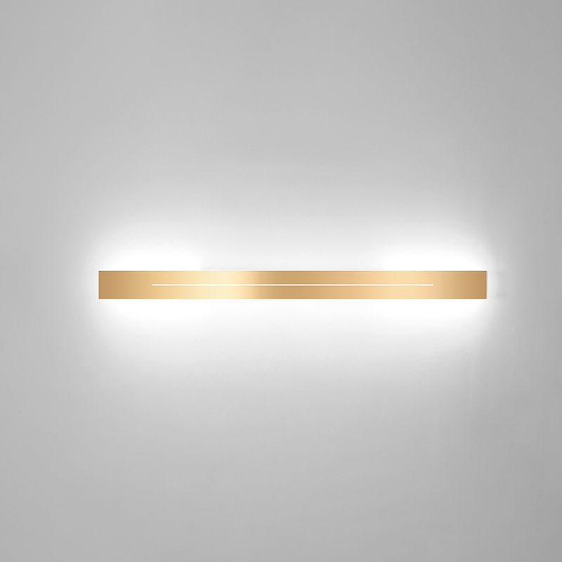 Metal Linear Shape Wall Mount Lighting Modern 1 Light Wall Mounted Light Fixture in Gold