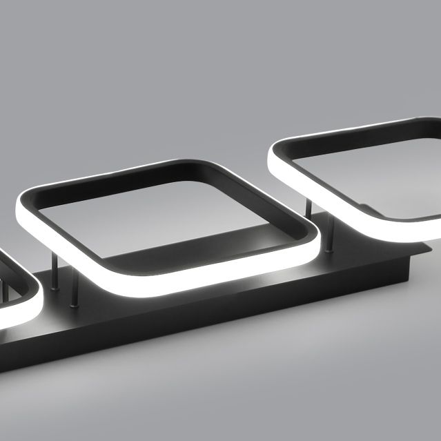 Illuminazione a soffitto quadrata nera Lampada da soffitto a semi-incasso in metallo nordico a LED
