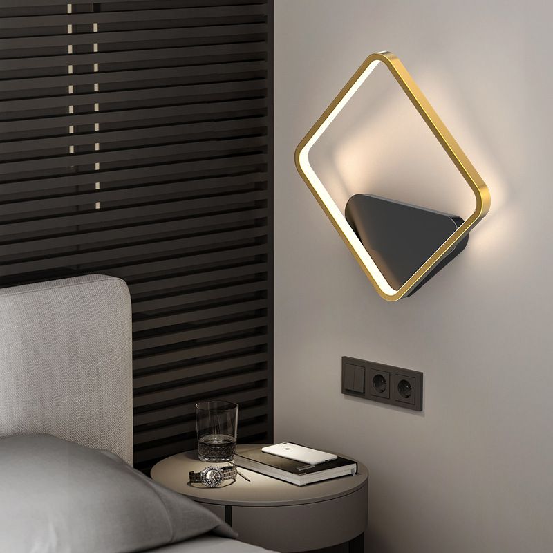Modern Creative LED Wall Light Metal Acrylic Geometric Wall Lamp for Bedroom