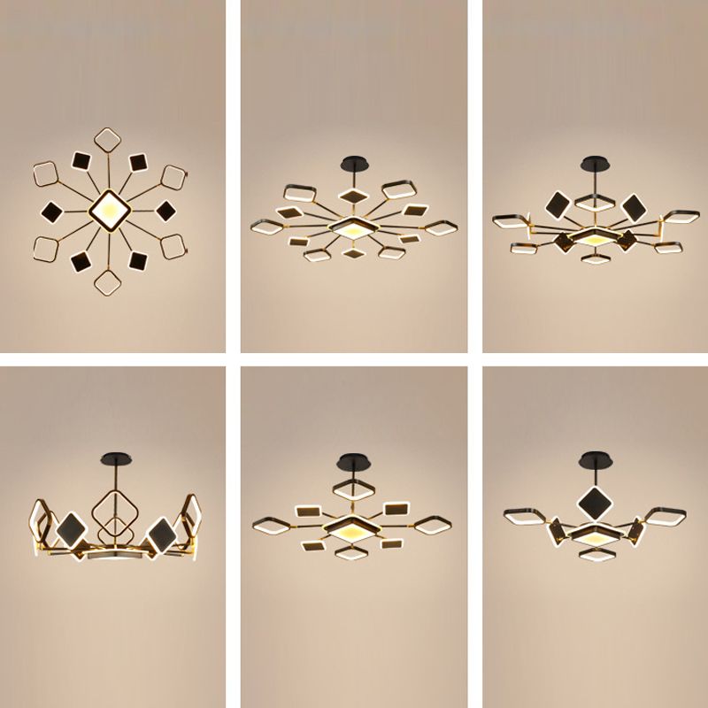 Sputnik Sala de estar Candelier Candelier Metal LED Modern Hanging Chandelier