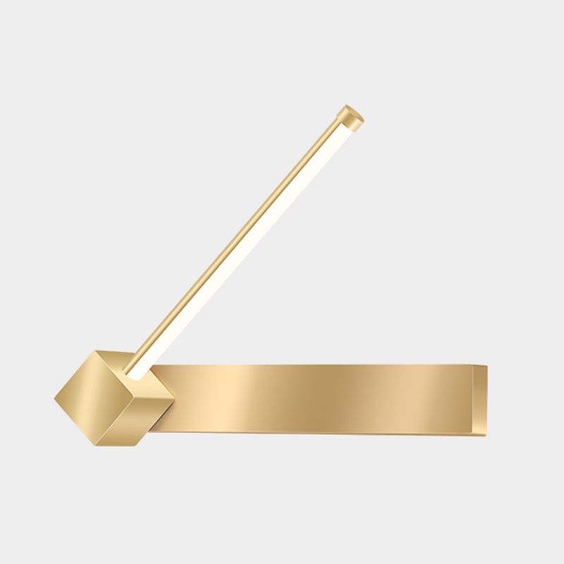 Modern Metal Wall Sconce Linear Shape Wall Light with Silicone Shade in Gold for Bedroom