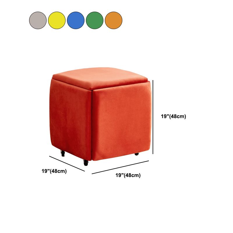 Modern Plain Boucle Ottoman Velvet Square with Storage Target Pouf