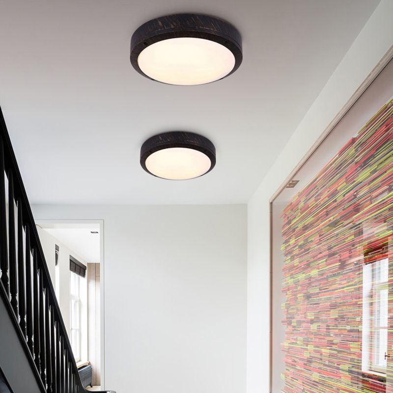 Retro Geometric Flush Mount Lamp Metallic LED Ceiling Light for Outdoor