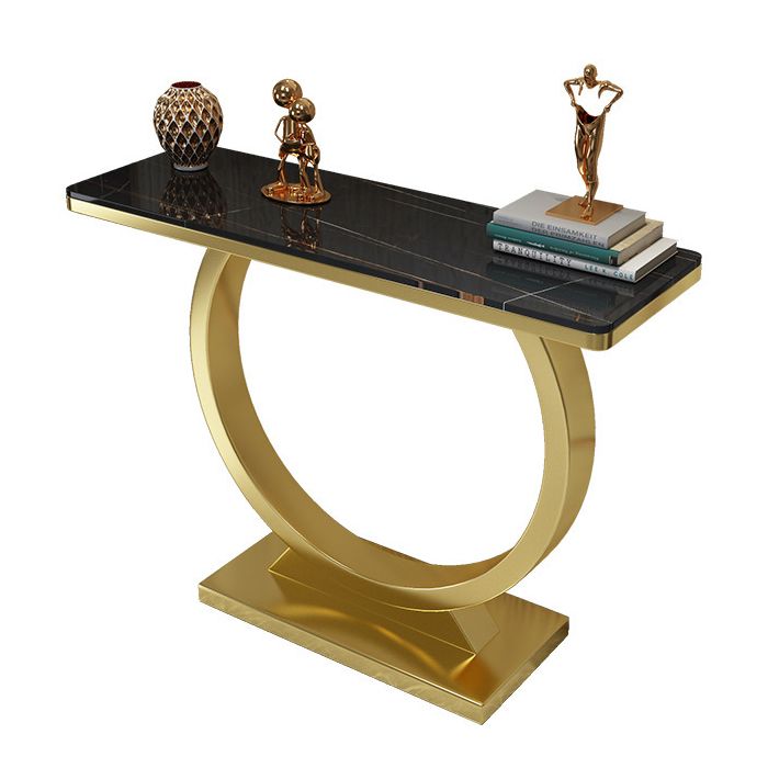 Stone Console Table Modern 31.5-inch Tall Accent Table with Shelf