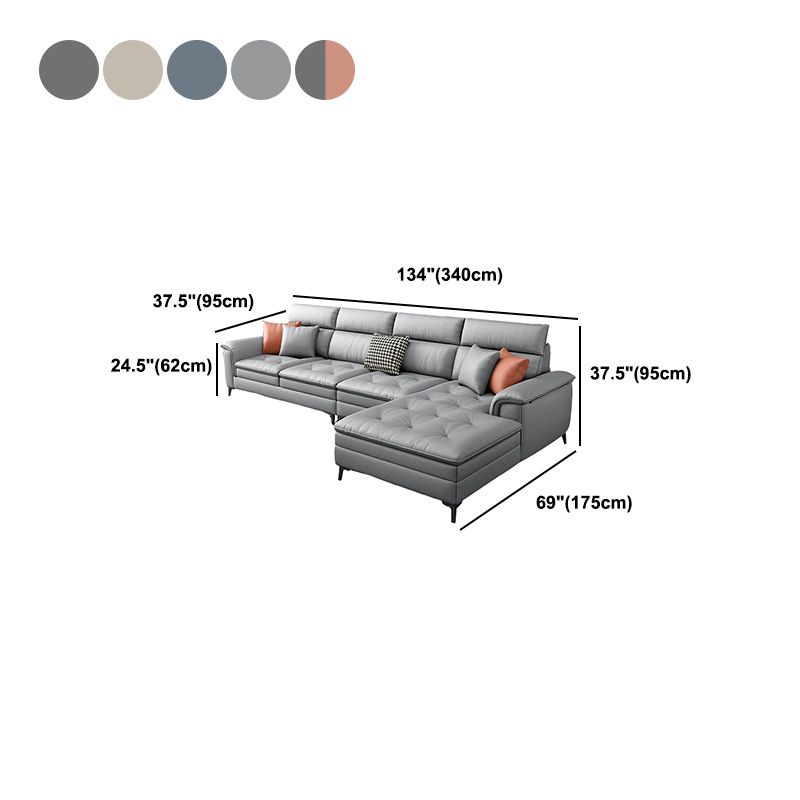 133.86" L Modern Sectionals Pillow Top Arm Sectionals with 4-Seater