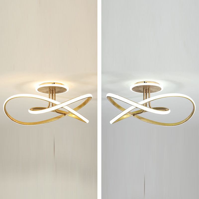 Nordic Metal Ceiling Light Linear LED Flush Mount Light for Living Room