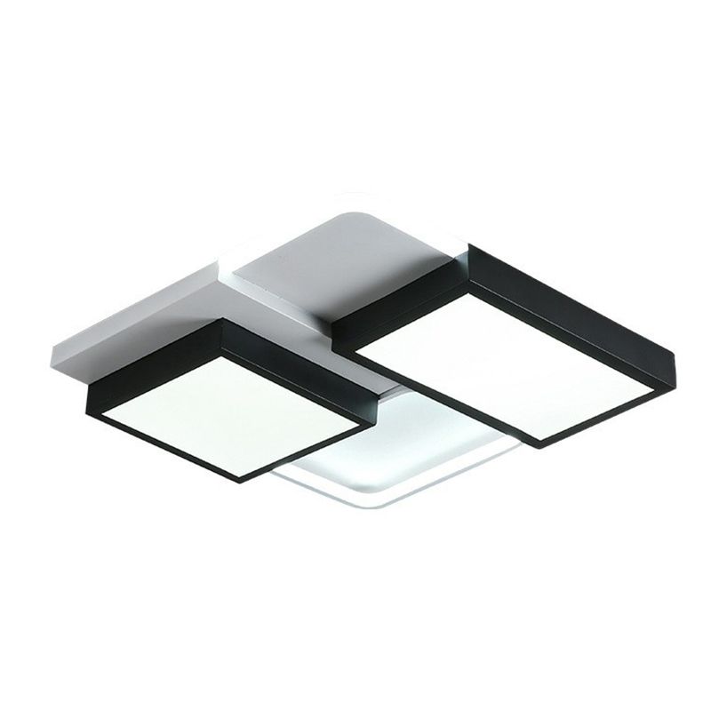 Plafonnier rectangulaire à épissure noire, plafonnier LED en acrylique de Style moderne