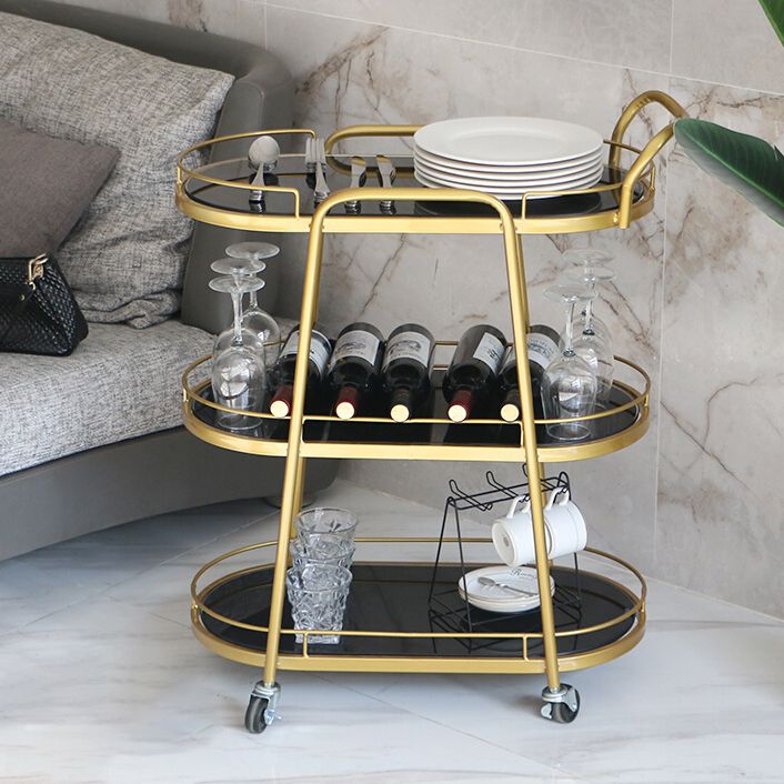 32.28"H Rolling Modern Prep Table Metal Prep Table for Dining Room