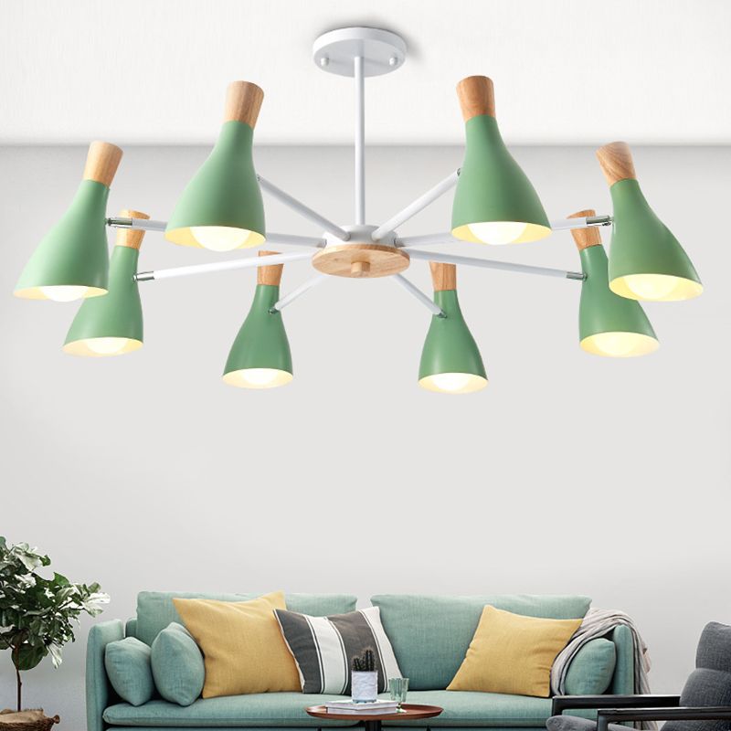 Multi Light Cone Hangende kroonluchter Moderne Macaron Style Metal Hanging Lamp voor restaurant