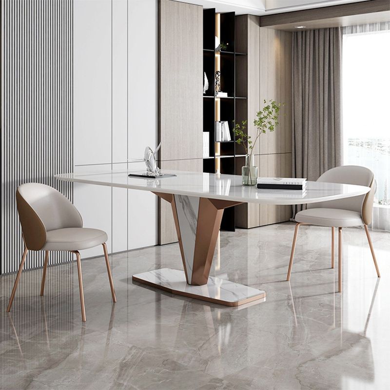 Modern Sintered Stone Dining Table Set 1/2/3/5/7 Pieces Dining Set with Pedestal Base