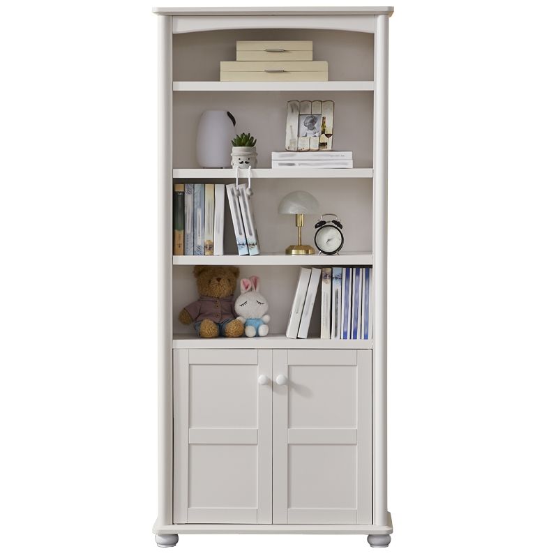 Pure White Standard Bookcase Contemporary Wooden Bookshelf with Shelves