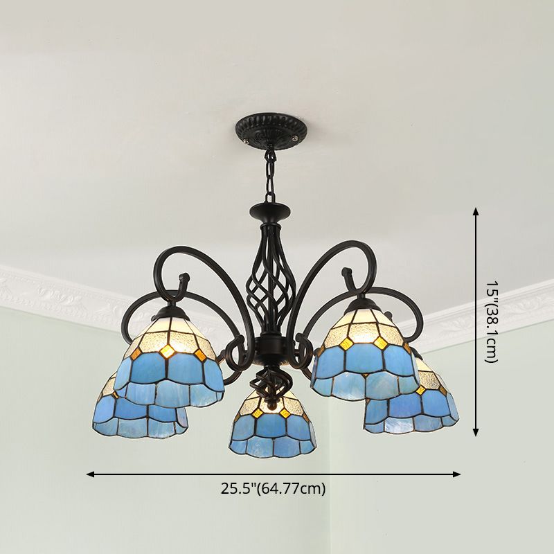 Lampadella Tiffany in vetro colorato Light Living Living Affettale Luce appesa con catene regolabili da 12 "