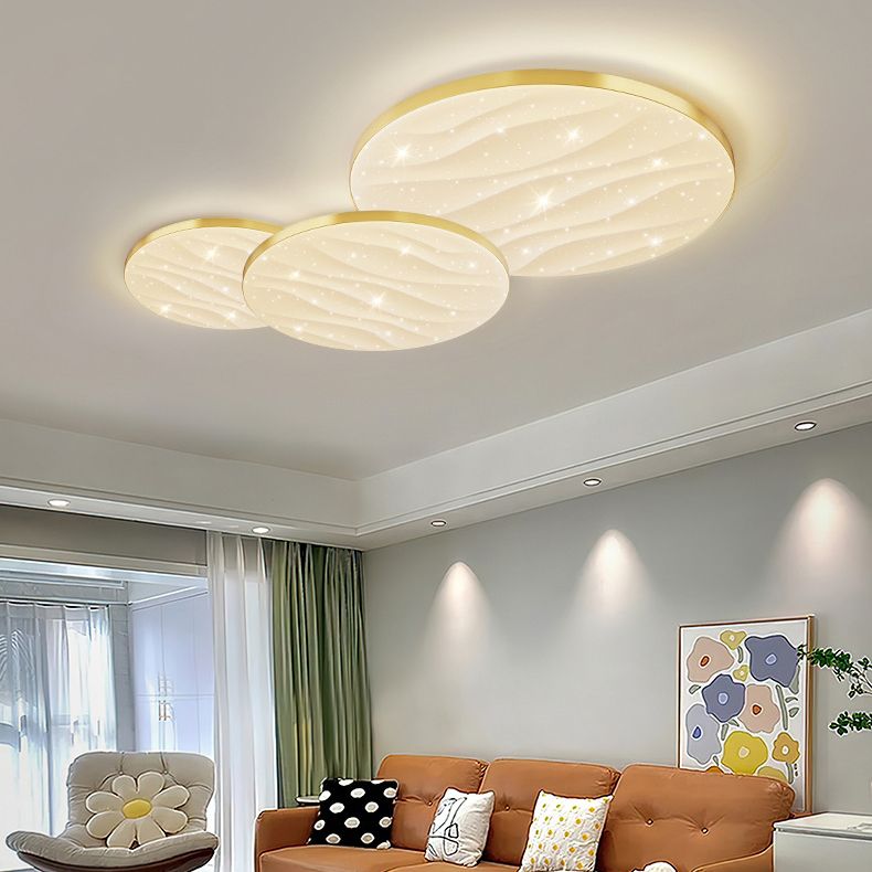 Contemporary Flush Mount 3-Light Ceiling Mounted Fixture with Acrylic for Living Room