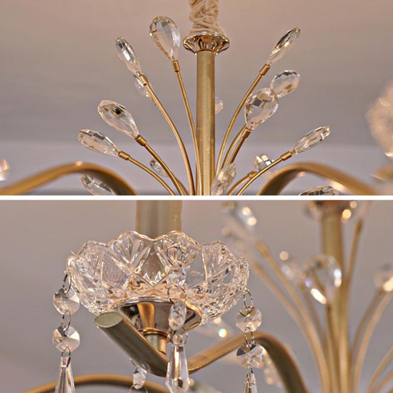 Traditional Unique Chandelier Lights Crystal Pendant Light Fixtures in Gold