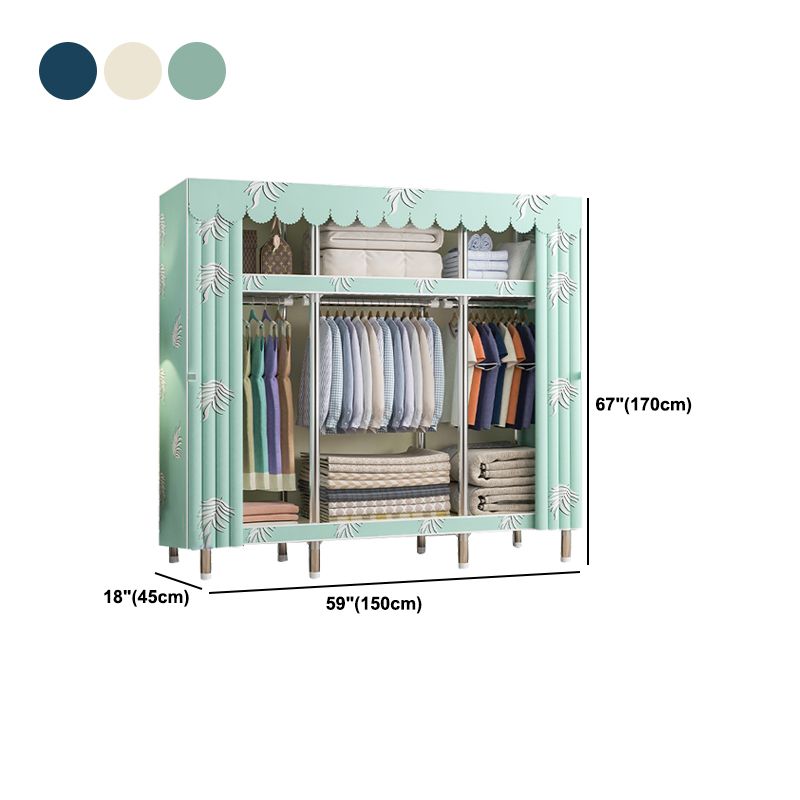 Contemporary Style Wardrobe Metal 1 Door Wardrobe Closet With Shelves