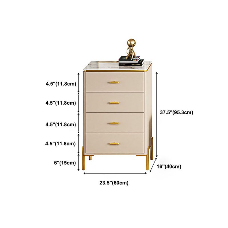 Glam Vertical Storage Chest Bedroom Stone Chest with Drawers