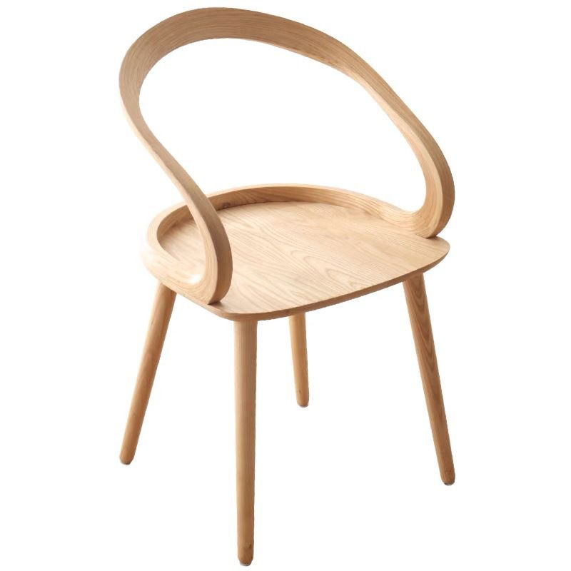 Traditional Arm Chair Open Back Wood Dining Room Chair for Kitchen