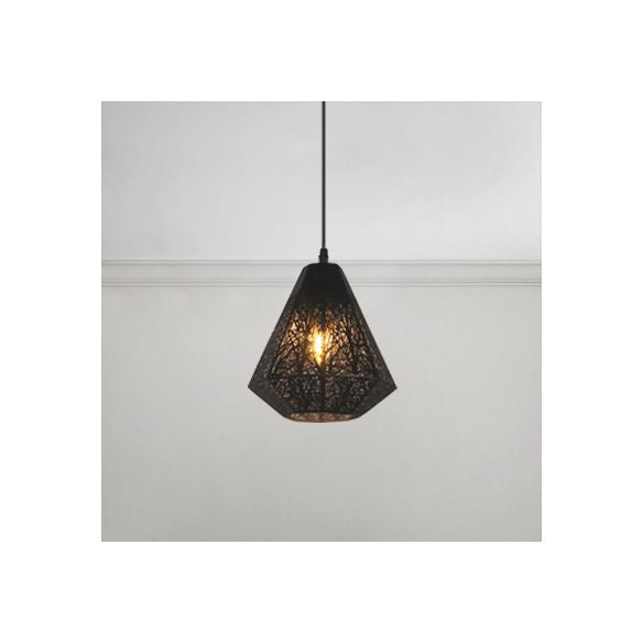 1 Glühbirne geätzte Diamantheizen helles industrielles schwarz/weißes Eisenhänge Deckenlampe für Wohnzimmer