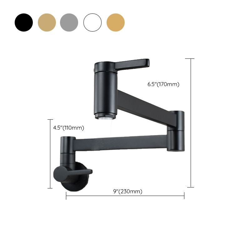 Modern One Handle Wall Mounted Pot Filler Low Arc Profile Filler