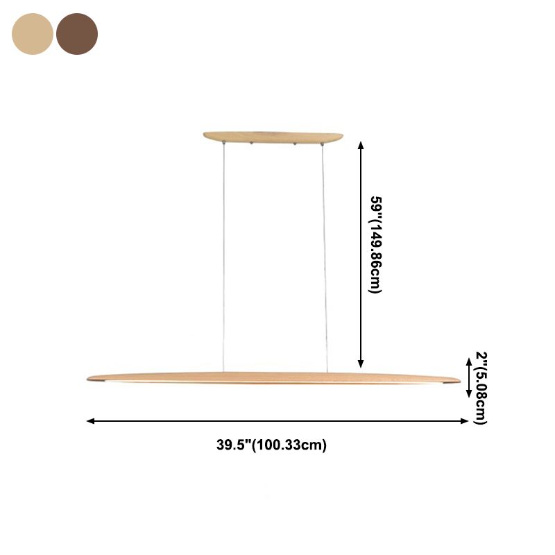 Iluminación moderna de la isla de la cocina Madera lineal 1 Luz de la isla de la luz