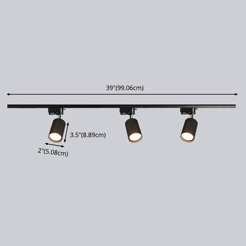 Nordic Cylindrical Metal Track Spotlights Flush Plafond Track Lighting voor Foyer en Cloakroom