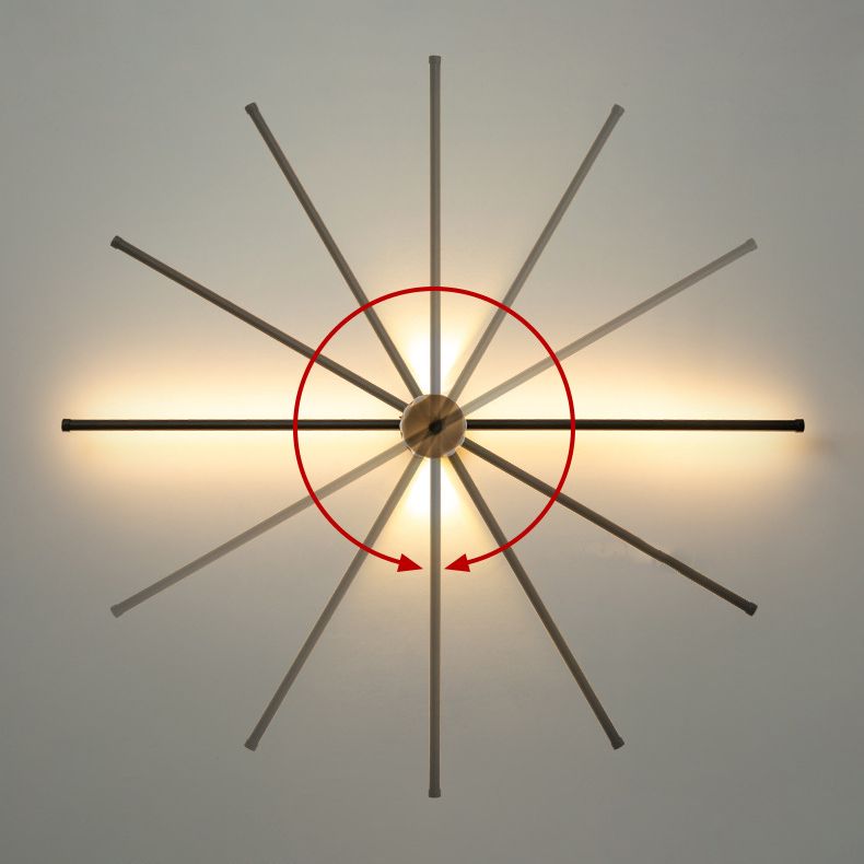 Metal Linear Shape Wall Light Modern 3 Lights Wall Mount Fixtures