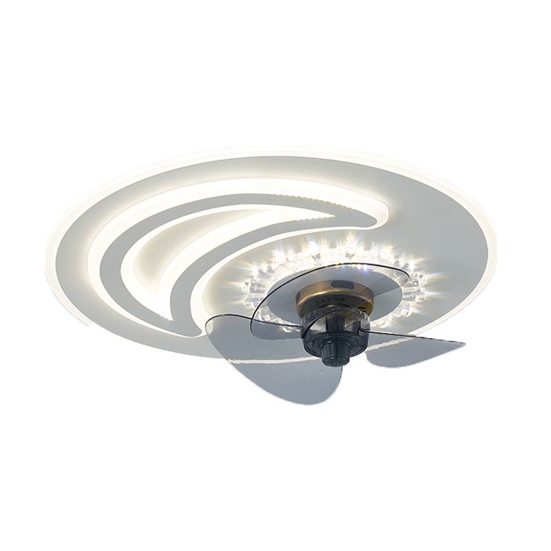 Ultradünne Deckenlüfterbeleuchtung Modernismus Acryl Schlafzimmer LED SEMI BUSH LIGHTURE IN Weiß