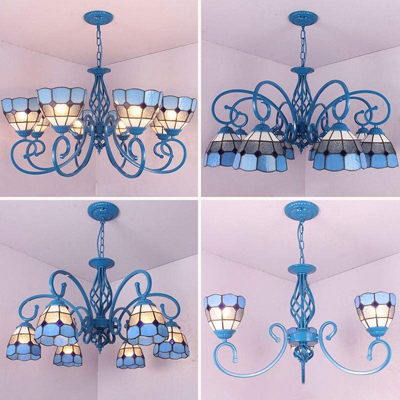 Arte artesanal multicolor lámparas de lámparas de lámpara de lámpara de desplazamiento candelabro mediterráneo