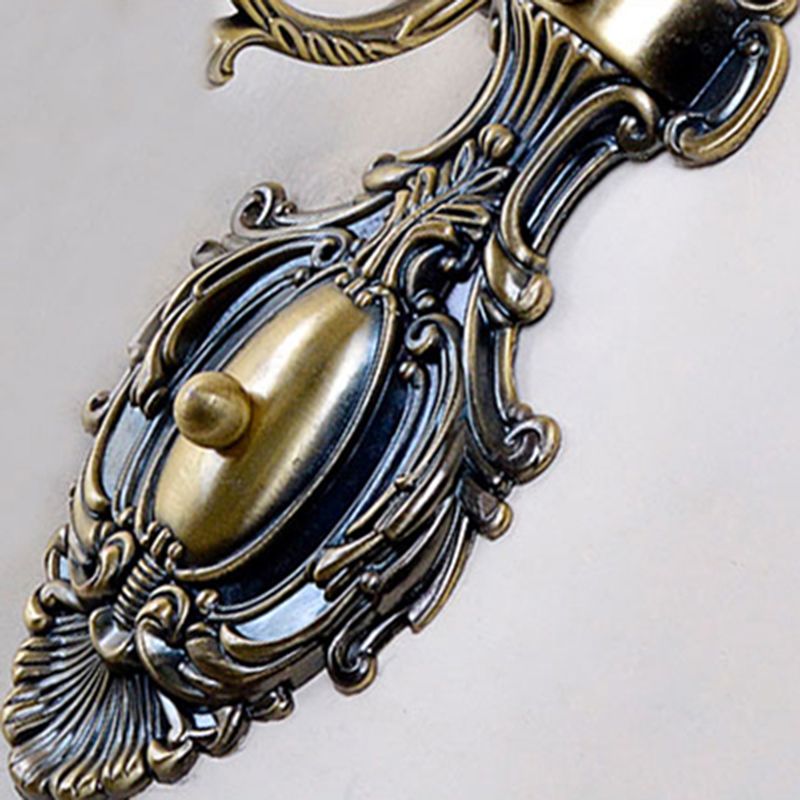 Orange Flower Wall Lighting Country Stained Glass 1 Head Wall Fixture Light with Pull Chain for Hallway