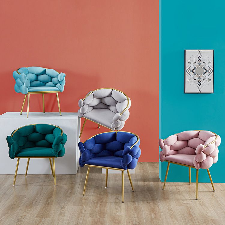 Scandinavian Style Armless Chair Solid Back Upholstered Dining Chairs