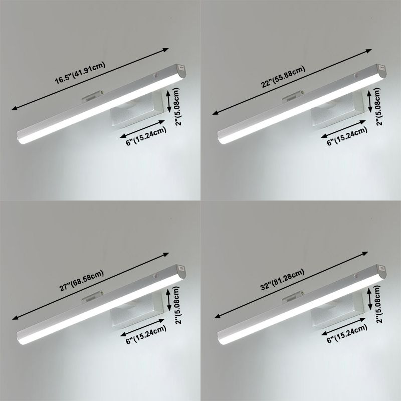Minimalist Style LED Wall Mounted Vanity Light Metal Simple Bathroom Vanity Sconce Acrylic Shade